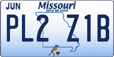 MO license plate PL2Z1B