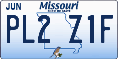 MO license plate PL2Z1F