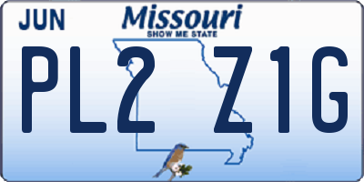 MO license plate PL2Z1G
