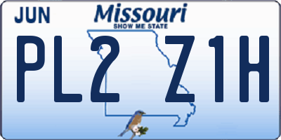MO license plate PL2Z1H