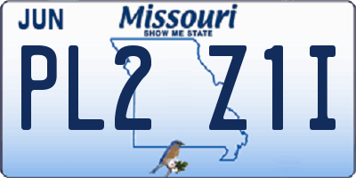 MO license plate PL2Z1I