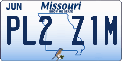 MO license plate PL2Z1M