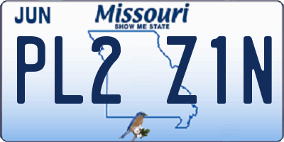 MO license plate PL2Z1N