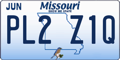 MO license plate PL2Z1Q