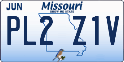 MO license plate PL2Z1V