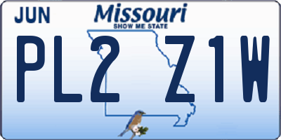 MO license plate PL2Z1W