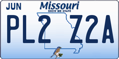 MO license plate PL2Z2A