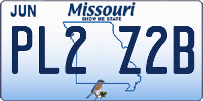 MO license plate PL2Z2B