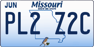 MO license plate PL2Z2C