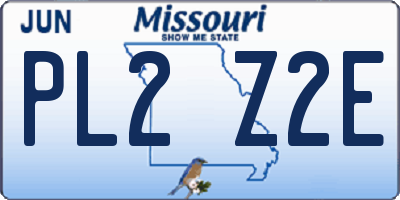 MO license plate PL2Z2E