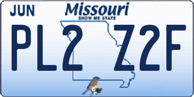 MO license plate PL2Z2F