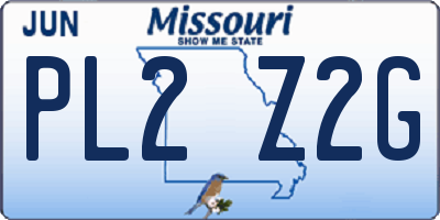 MO license plate PL2Z2G