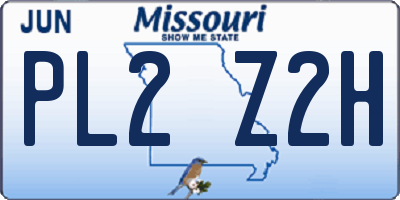 MO license plate PL2Z2H