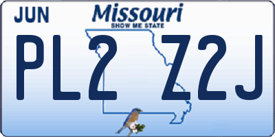 MO license plate PL2Z2J