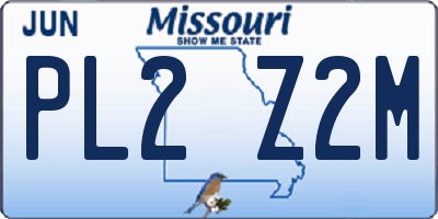 MO license plate PL2Z2M