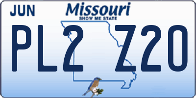 MO license plate PL2Z2O