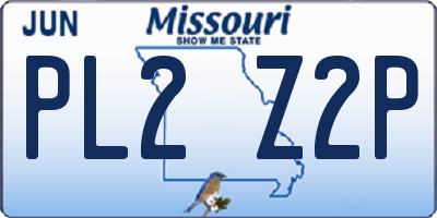 MO license plate PL2Z2P