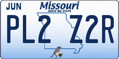 MO license plate PL2Z2R