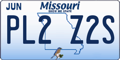 MO license plate PL2Z2S