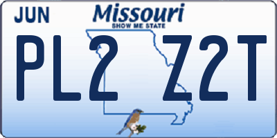 MO license plate PL2Z2T