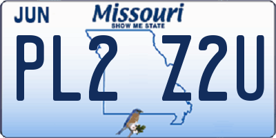MO license plate PL2Z2U