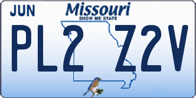 MO license plate PL2Z2V