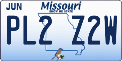 MO license plate PL2Z2W