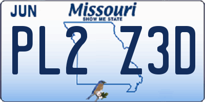 MO license plate PL2Z3D