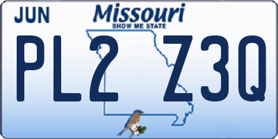 MO license plate PL2Z3Q