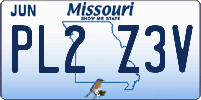 MO license plate PL2Z3V
