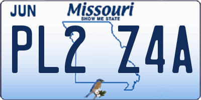 MO license plate PL2Z4A