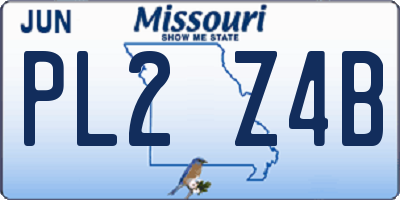 MO license plate PL2Z4B