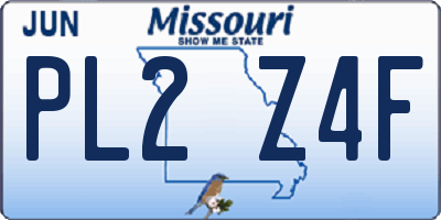 MO license plate PL2Z4F