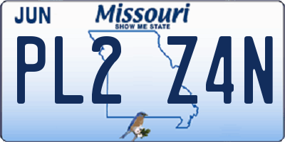 MO license plate PL2Z4N