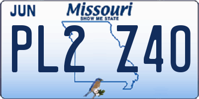 MO license plate PL2Z4O