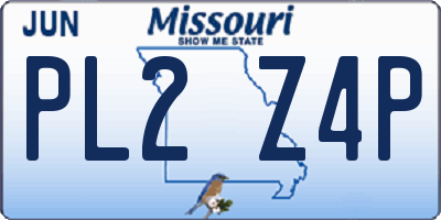 MO license plate PL2Z4P