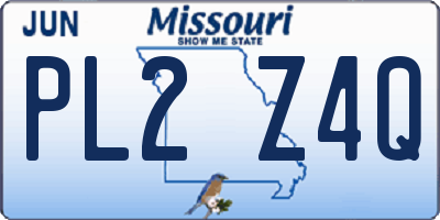 MO license plate PL2Z4Q
