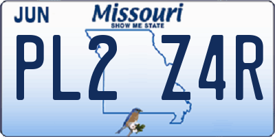 MO license plate PL2Z4R