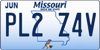 MO license plate PL2Z4V