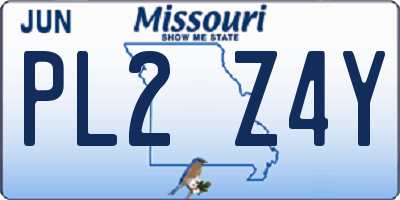 MO license plate PL2Z4Y