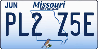 MO license plate PL2Z5E