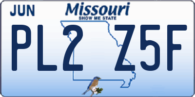 MO license plate PL2Z5F