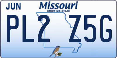 MO license plate PL2Z5G