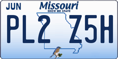 MO license plate PL2Z5H