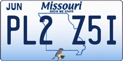 MO license plate PL2Z5I