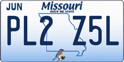MO license plate PL2Z5L