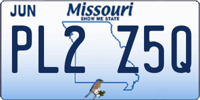 MO license plate PL2Z5Q