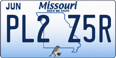 MO license plate PL2Z5R
