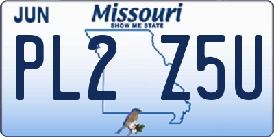 MO license plate PL2Z5U