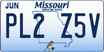 MO license plate PL2Z5V